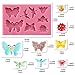 Insects Silicone Cake Decorating Mold for Fondant Cake Decoration, Cupcake Topper, Polymer Clay, Crafting, Resin Epoxy, Jewelry Making, Include Butterflies Dragonflies Bee Ladybug 12-Cavity