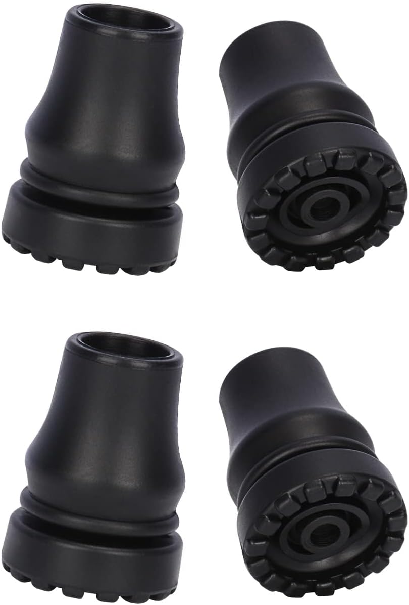 SupreGear 4-Pack Rubber Cane Tips 19mm Non-Slip End Caps for Walking Sticks