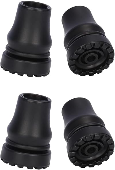 SupreGear 4-Pack Rubber Cane Tips 19mm Non-Slip End Caps for Walking Sticks