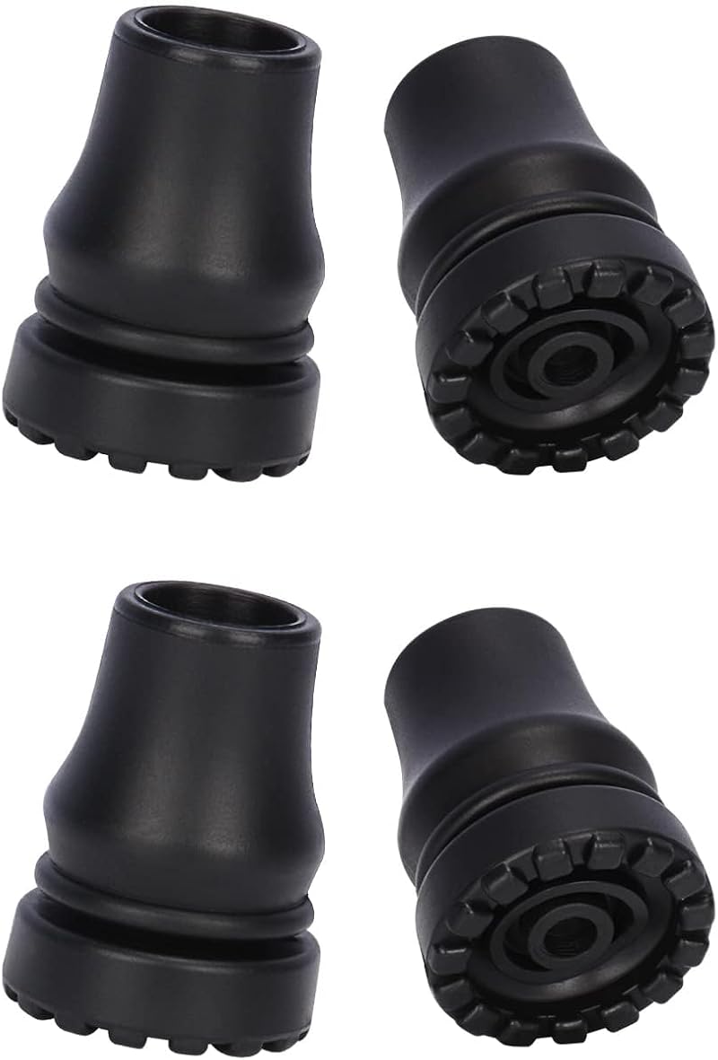 SupreGear 4-Pack Rubber Cane Tips 19mm Non-Slip End Caps for Walking Sticks