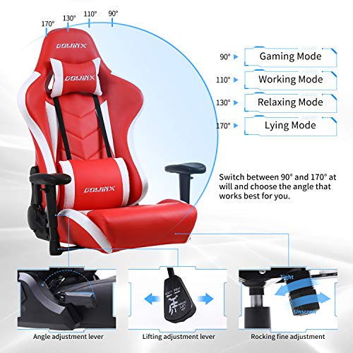 Dowinx Gaming Chair with Footrest Ergonomic Racing Style Recliner with