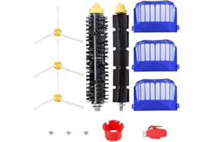 ANBOO Replacement Parts for iRobot Roomba 600 Series 694 692 690 680 660 665 651 650 614 & 500 Series 595 585 564,Includ Side Brush, Bristle Brush and Flexible Beater Brush, Filter and Screw, Cleaning Tool