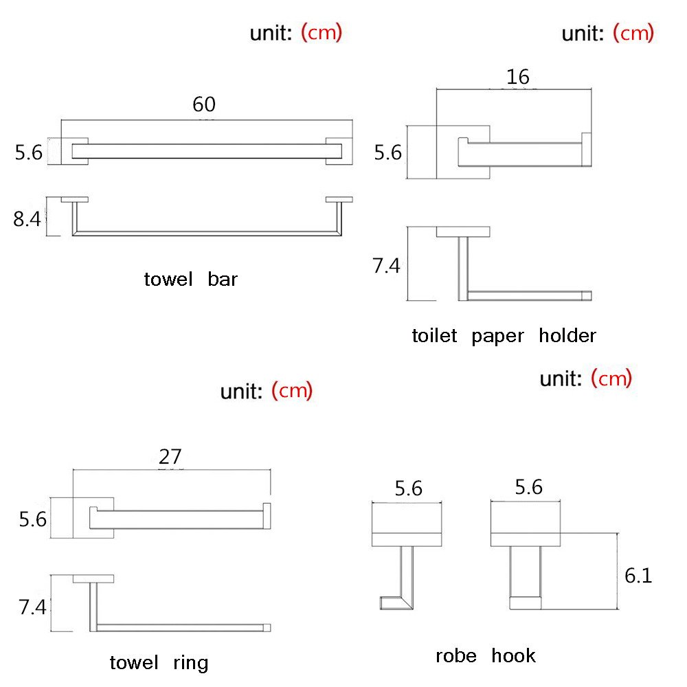 CASEWIND Toallero De Barra De Toallero Con Barra De Acero Inoxidable