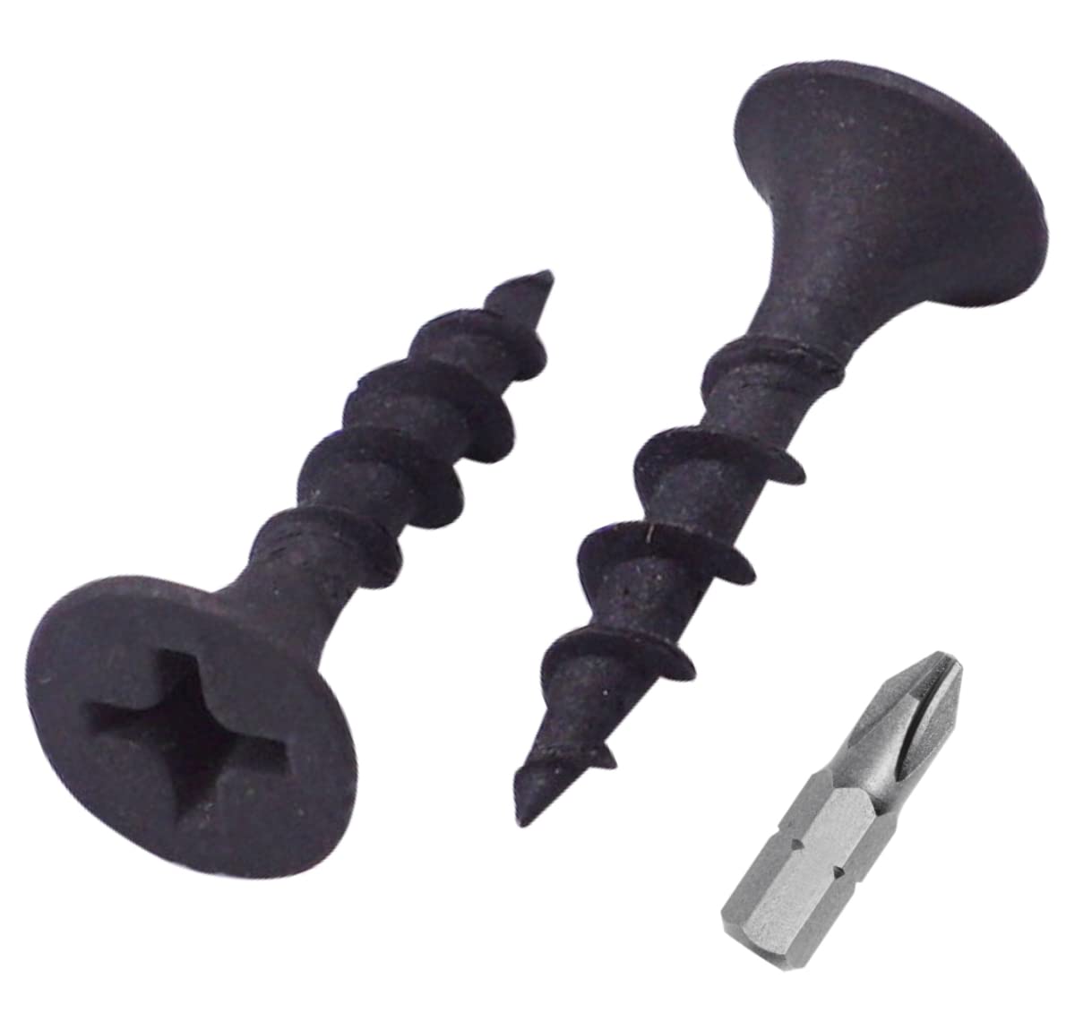 SKIR'CO (100 pcs) Black Phosphate Finish 3.5 x 19 mm Drywall Screws, Wood Screws, Phillips Bugle Head, Plasterboard Screws