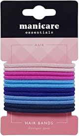 Manicare Hair Bands 12 Pack Multicolour Snag Free Elastic Ponytail Holder Metal view 4