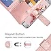 Galaxy S7 Case, S7 Wallet Case, BENTOBEN Folio Flip Faux Leather Wallet Case Credit Card Slots Cash Holder Wristlet Cover Magnetic Snap Closure Protective Case for Samsung Galaxy S7, Rose Gold/Pink