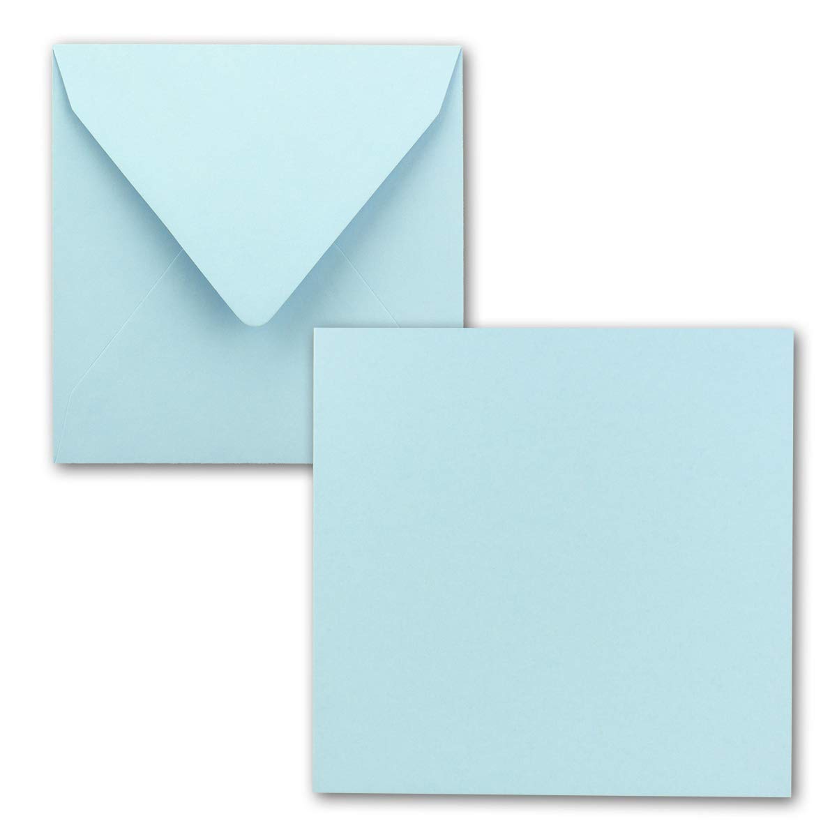 FarbenFroh® by Gustav Neuser® Pack of 25 Simple Square Cards 15 x 15 cm with Envelopes in Light Blue for Greeting Cards etc.