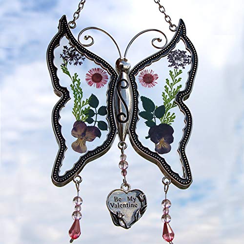 2 Butterfly+Suncatchers+Valentine+Pressed+Embedded
