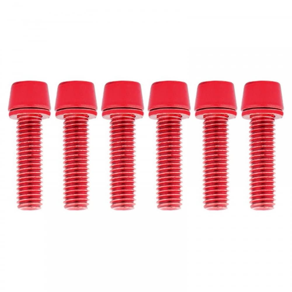 DONGKER 6Pcs Bicycle Stem Bolts, M5x18mm Titanium Hex Tapered Bolts with Washers for BMX MTB Road Bike