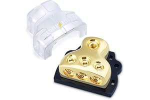 LEIGESAUDIO 0/2/4 Gauge in 4/8/10 Gauge Out Copper Amp Power Distribution Block for Car Audio Splitter (3 Way)