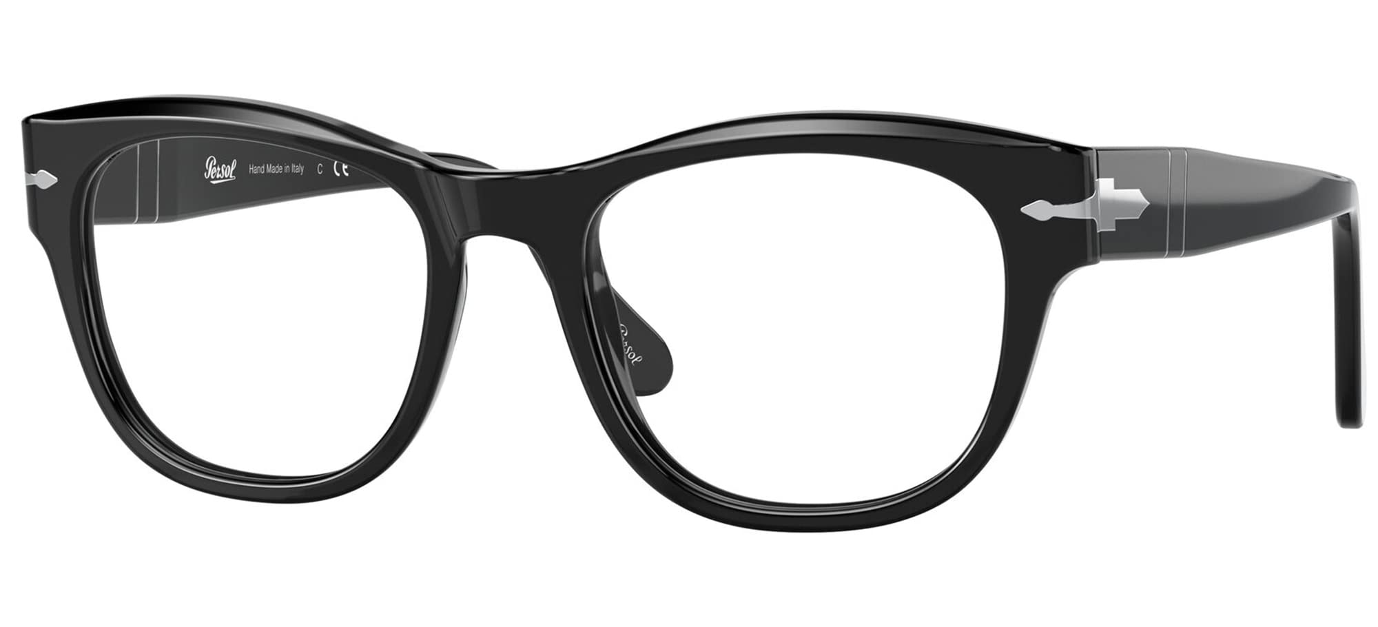 Photo 1 of Persol PO3270V Square Prescription Eyewear Frames, Black/Demo Lens, 52 mm