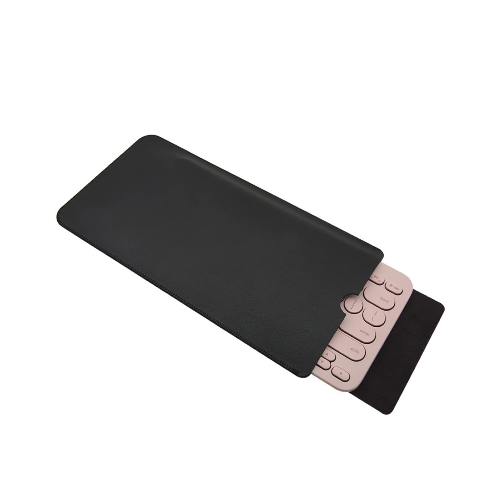 Case for K380 Keyboard - Portable Wearable Dustproof Protector Bag for Storage, Faux Leather Slim (Black)