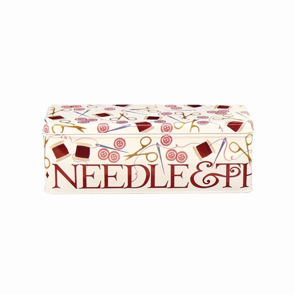 Emma Bridgewater - Crafting Long Deep Rectangular Storage Tin - 240 x 100 x 70mm Pink Steel