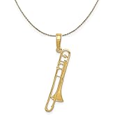 The Black Bow 14k Yellow Gold Trombone Necklace