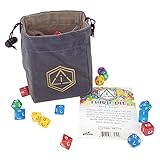 Third Die Dice Bag - Handcrafted And Reversible Drawstring Bag That Stands Open On The Table - For All Your Gaming Needs - Steel and Gray
