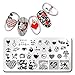 NICOLE DIARY 1Pc Rectangle Stamping Plate Love Valentine's Day Pattern 4.7x2.4inch Nail Art Plate