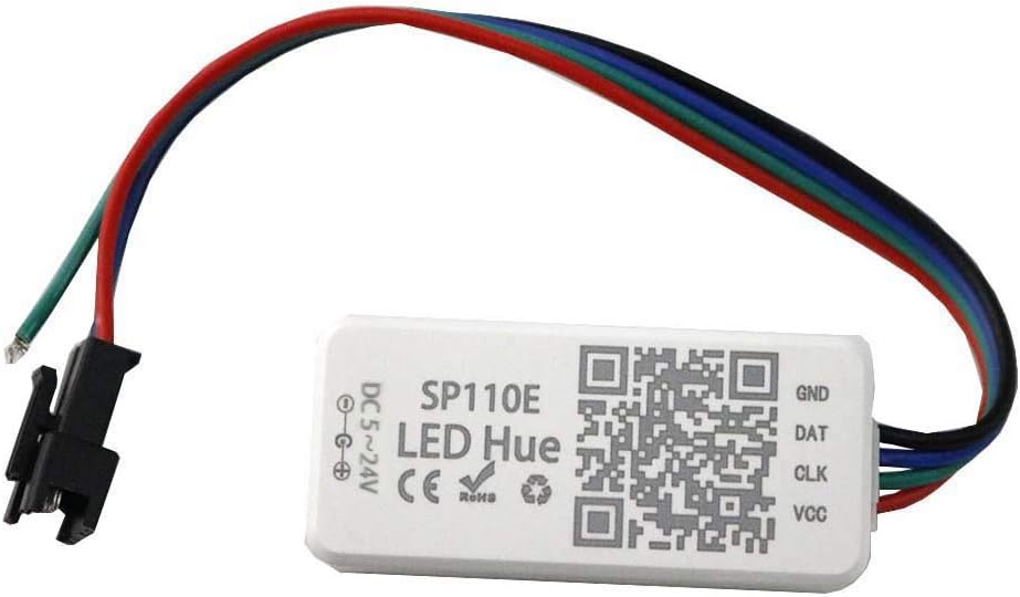 VIPMOON DC 5-24V SP110E Bluetooth Controller, Bluetooth LED Light Controller, Smart iOS/Android App Control