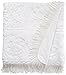Beatrice Home Fashions Medallion Chenille Bedspread, Queen, White