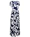 STYLEWORD Women's Summer V Neck Floral Maxi Long Dress(Navy,L)