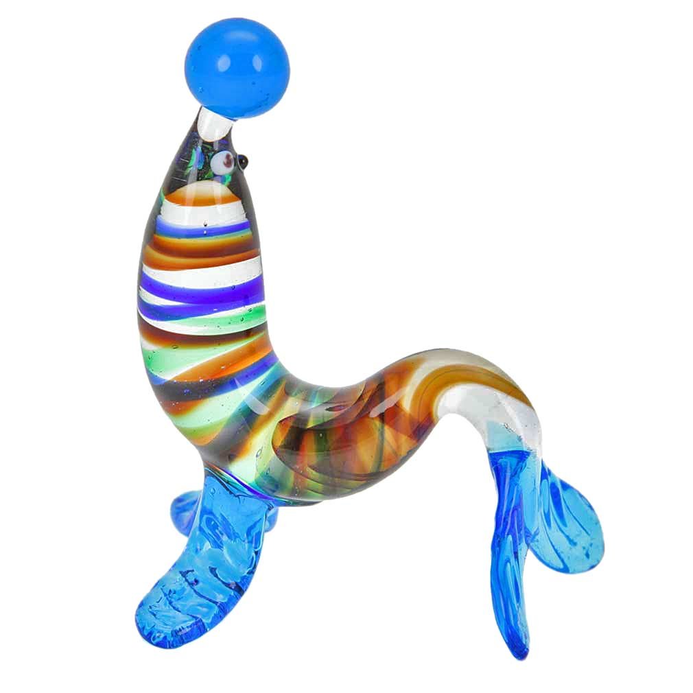 Glass Of Venice Murano Glass Striped Seal