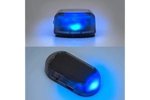 KQIANG 2 Pack Car Solar Power Simulated Dummy Alarm Light,Fake Car Alarm LED Flashing Warning Light,Car Security Anti Theft Device with USB Port(Blue)