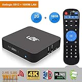 U2C Android TV Box 7.1 2gb Ram+16gb ROM 2018 Newest【Amlogic S912 Octa Core】 64 Bit 4K Full HD H.265 2.4G/5G Dual Band WiFi 1000M LAN BT 4.1 Z Plus Smart TV Box with LED Display