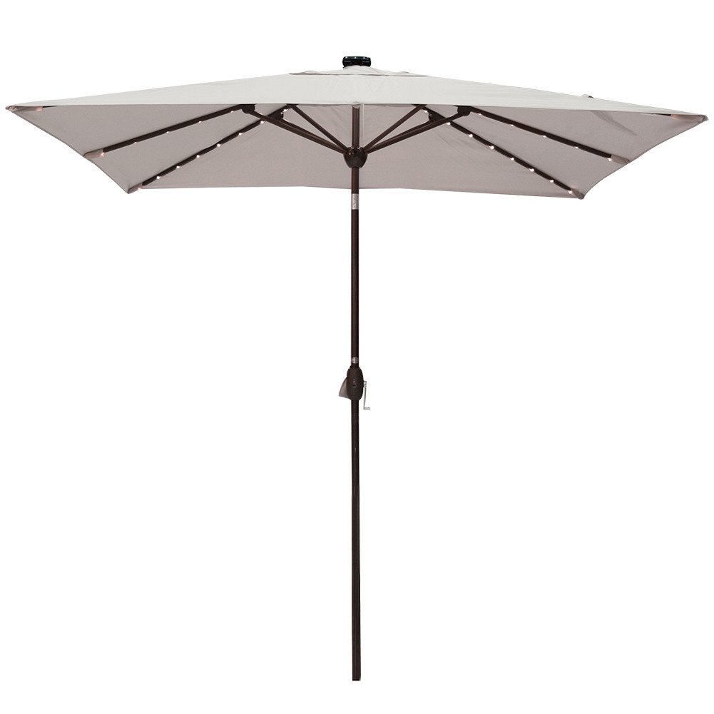 Abba Patio 9 By 7 Ft With Umbrella Cover Beige Solar Powered Rectangular Patio Umbrella With 68 Led Lights Amazon In Home Kitchen