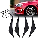 1 Set Black Bumper Lip Fins Canards Splitters Body Spoiler Sporty JDM Racing Style Diffuser Universal Fit