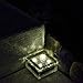 Solar Brick LED Landscape Light, Warm White, 4x4 Square Cube, Glass, Waterproof, Outdoor Use, Solar Panel & Rechargeable Battery Included