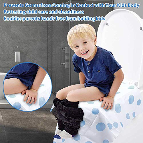 Toilet Seat Covers Disposable, Famard Extra Large Portable Potty Seat Covers for Toddlers, Soft and Waterproof Travel Potty Training Seat for Kids with Individually Wrapped (20 Packs)
