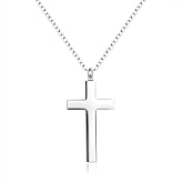 MiiFort Christian Cross Urn Necklaces for Ashes Cremation Jewelry Keepsake for Adult Women Men Human Family Loved One Silver