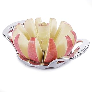 Newness Apfelschneider, Apfelteiler mit 12 Klingen und Ergonomic Grip Handle, Apfelschäler Obstschneider Apfelportionierer Apfelausstecher, ideal für Äpfel und Birnen