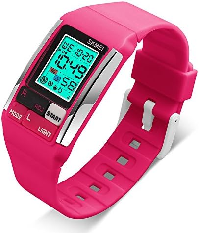 Kids Watches Boy Girl Digital Sports Waterproof Wrist Watch with Alarm for Child (Pink)