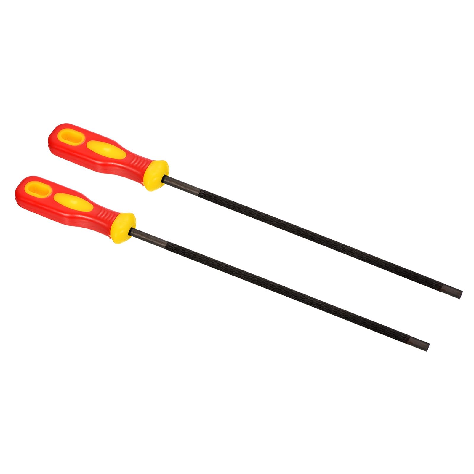 PATIKIL 5.5mm Chainsaw Files, 2 Pcs Steel Chainsaw Chain Sharpener Chainsaw Accessories with Plastic Handle for Gardening Filing Sharpening