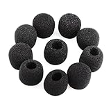 Pixnor 15pcs Small Foam Mic Windshiled Windscreen Covers for Lavalier Lapel Microphone (Black)