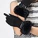 Womens Winter Warm TouchScreen deerskin Texting Driving Lined Thick gloves Rabbit Fur Black by Dsane