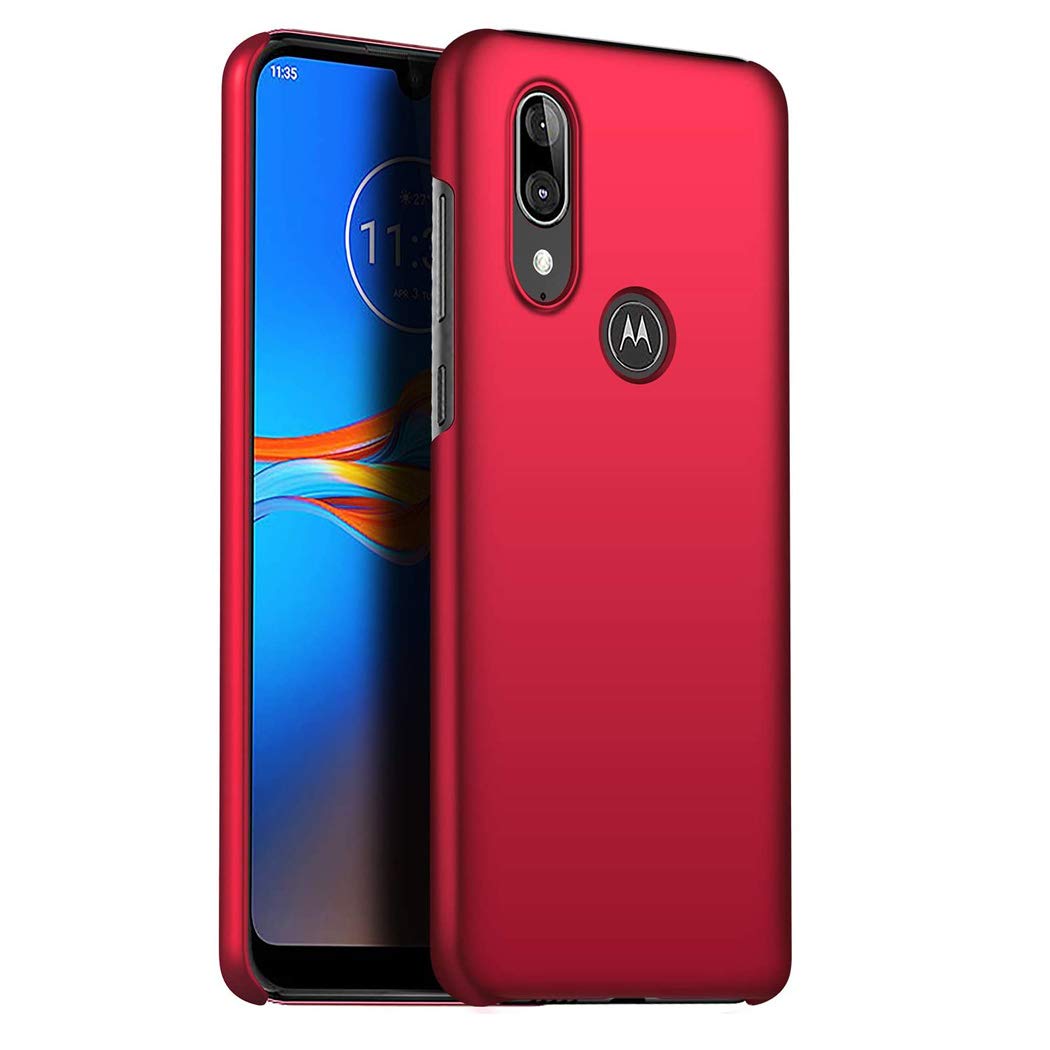 GAPlus Motorola Moto E6 Plus Case - Moto E6 Plus 6.1" Ultra Slim Thin Armour Hard Case - Matte Rubberized Cover For Moto E6 Plus (Red)