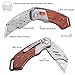 Utility Knife, Tacklife UKW03 Box Cutter - Folding Pocket Utility Knife with 5 Extra SK5 Blades, Double-Sided Rosewood Handle, Lock-Back Design and Quick Change Blades