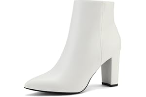 DREAM PAIRS Women's Chunky Heel Ankle Booties Pointed Toe Short Boots