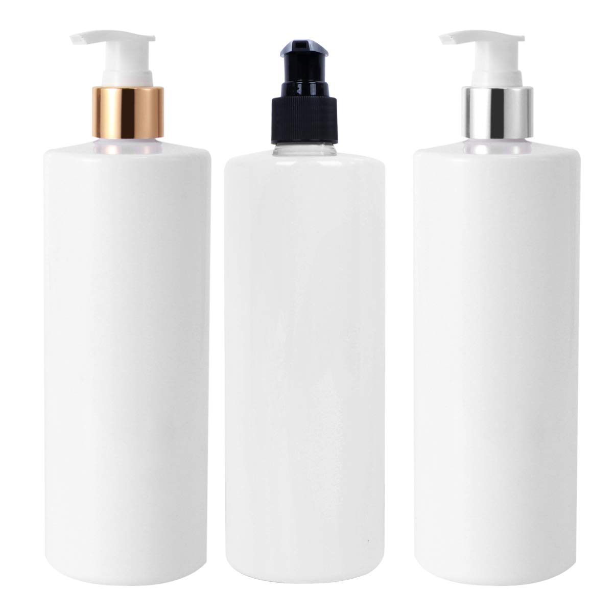 TOPBATHY 3pcs 500ml Empty Soap Pump Bottle Dispenser Simple Lotion Bottle for Foam Emulsion Hand Washing Shampoo (White)