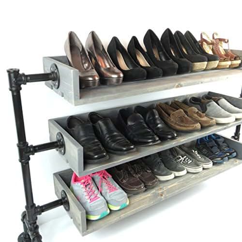 Industrial Pipe Shoe Storage, Shoe Rack, Handmade Shoe