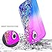 Galaxy S4 Case with Tempered Glass Screen Protector for Girls Women Kids, NageBee Glitter Liquid Bling Floating Waterfall Diamond Shockproof Durable Cute Case for Samsung Galaxy S4 -Pink/Aqua