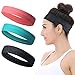 Sports Headbands for Women, Silicone Non slip Yoga Sweatbands, Stretchy Running Wicking Head Sweat Band Set, Elastic Exercise Workout Indoor Fitness Tennis Gym