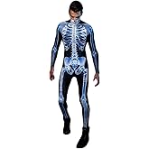 Shmily Girl Skeleton Costume Women Men Halloween Costumes Cosplay Jumpsuit Bodysuit