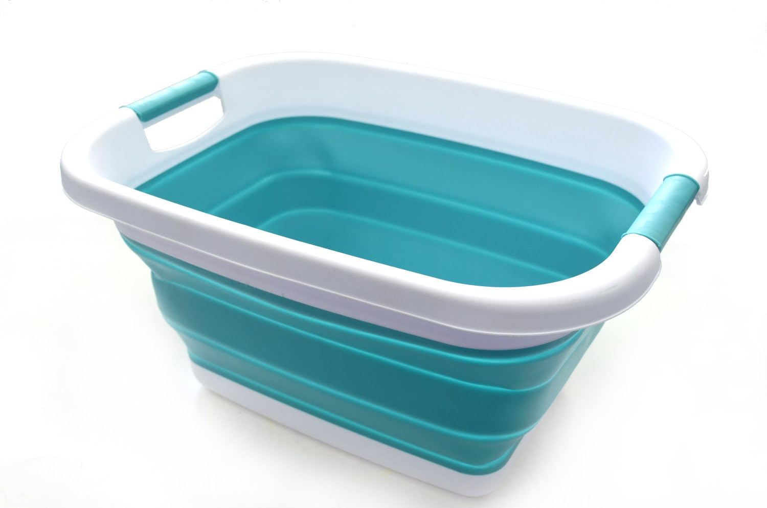 SAMMART - 25L Collapsible Laundry Basket - Foldable Storage Container/Organizer - Portable Washing Bin/Tub - Space Saving Hamper - Car Trunk Storage Box (Bright Blue)