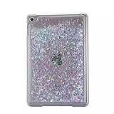 iPad Mini 4 Case,DAMONDY Moving Stars Bling Liquid Glitter Floating Dynamic Flowing Love Heart Hard PC Cover Clear Case for Apple iPad Mini 4 -Pink Mint