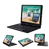 ipad pro 10.5 case with keyboard, Lenrich 360 rotatable Apple 2017 iPad Pro 10.5 inch Bluetooth Keyboard Wireless Folio swivel stand Auto Sleep/Wake up (Black)