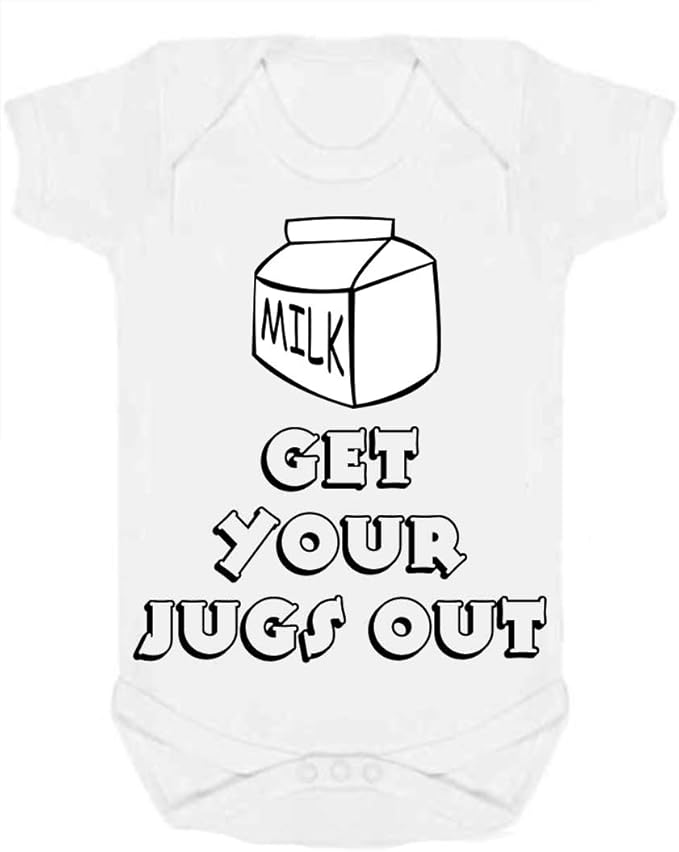 Get Your jugs Out Offensive Baby/Toddler Vest Grow, can be Personalised