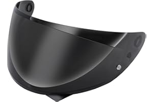 LANGRUI Helmet Visor Compatible with HJC C10，UV Protection，PC material，(Deep Black)