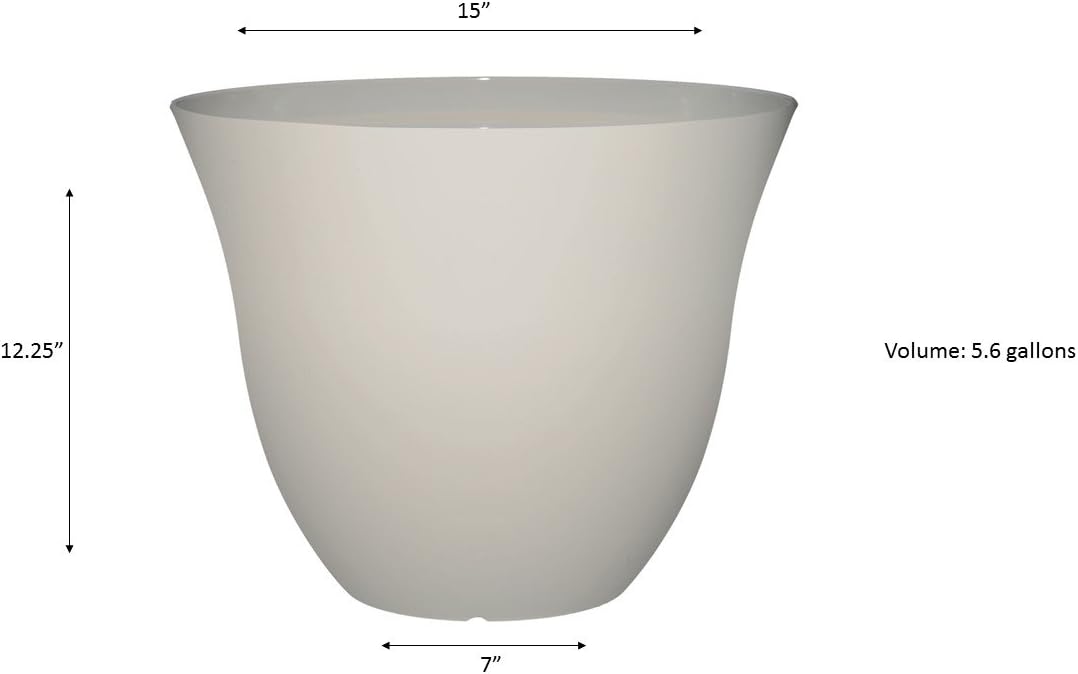Honeysuckle Planter, Patio Pot, 15" Vanilla : Garden & Outdoor